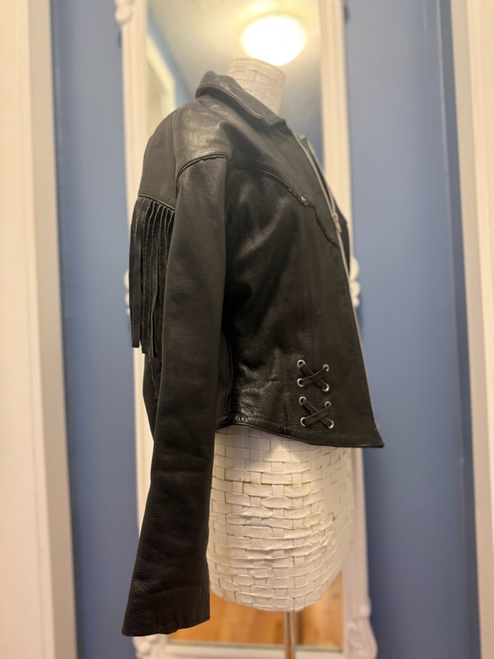Vintage Pelle Cuir Western Fringe Leather Jacket - Deconstructed Gothic Moto - Picture 6 of 16
